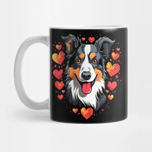 Border Collie Valentine Day Mug